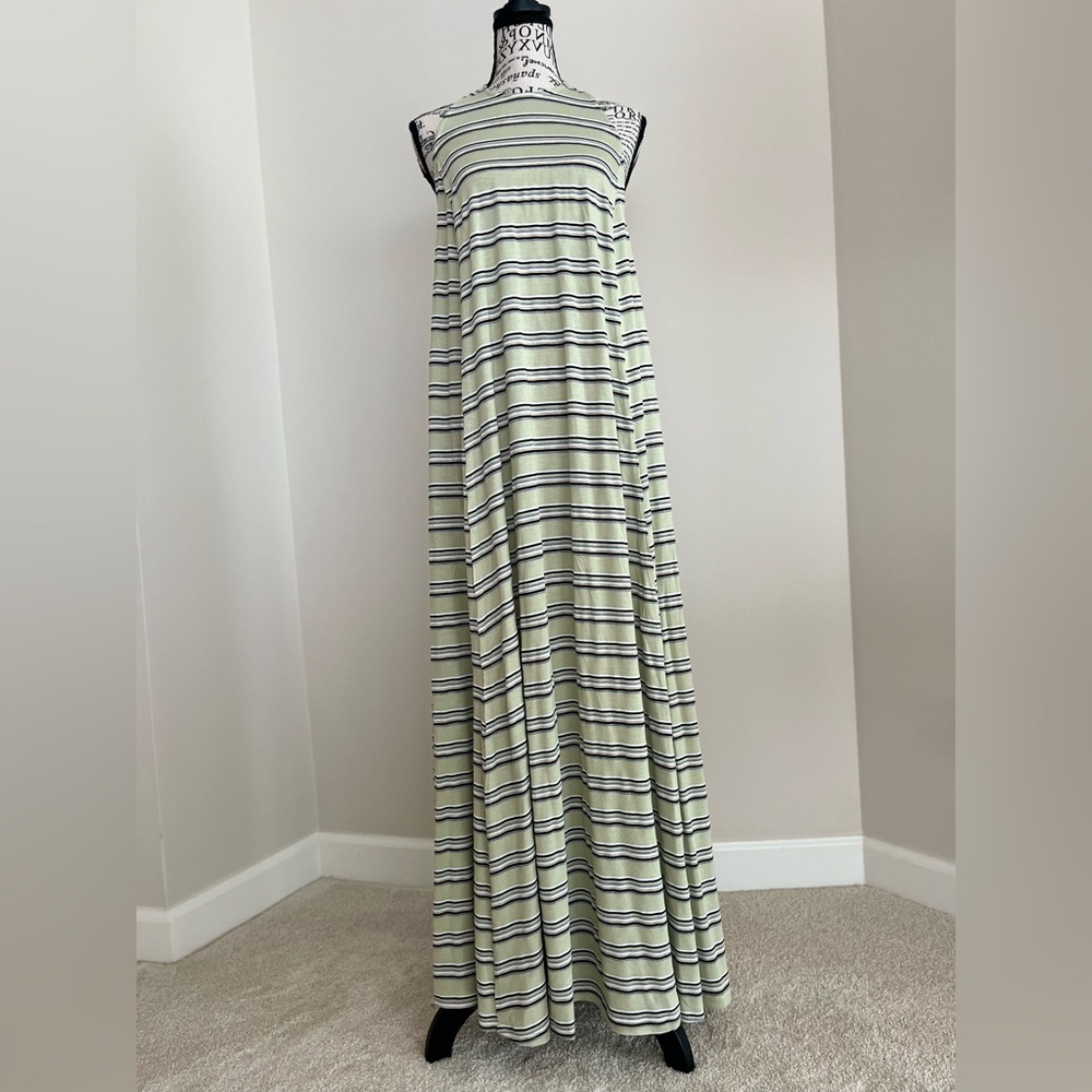Free People FP Beach Green Strip Dress — Size Medium